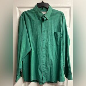 💕2 For $10 St. Bernard Green Cotton Blend Button Up Shirt Size XL